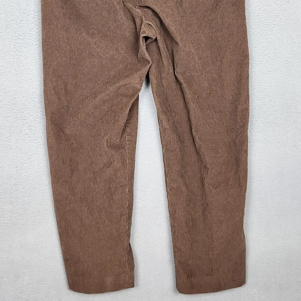 Lands End Pants Mens 35x27 Brown Corduroy Chino Classic Fit Stretch Casual